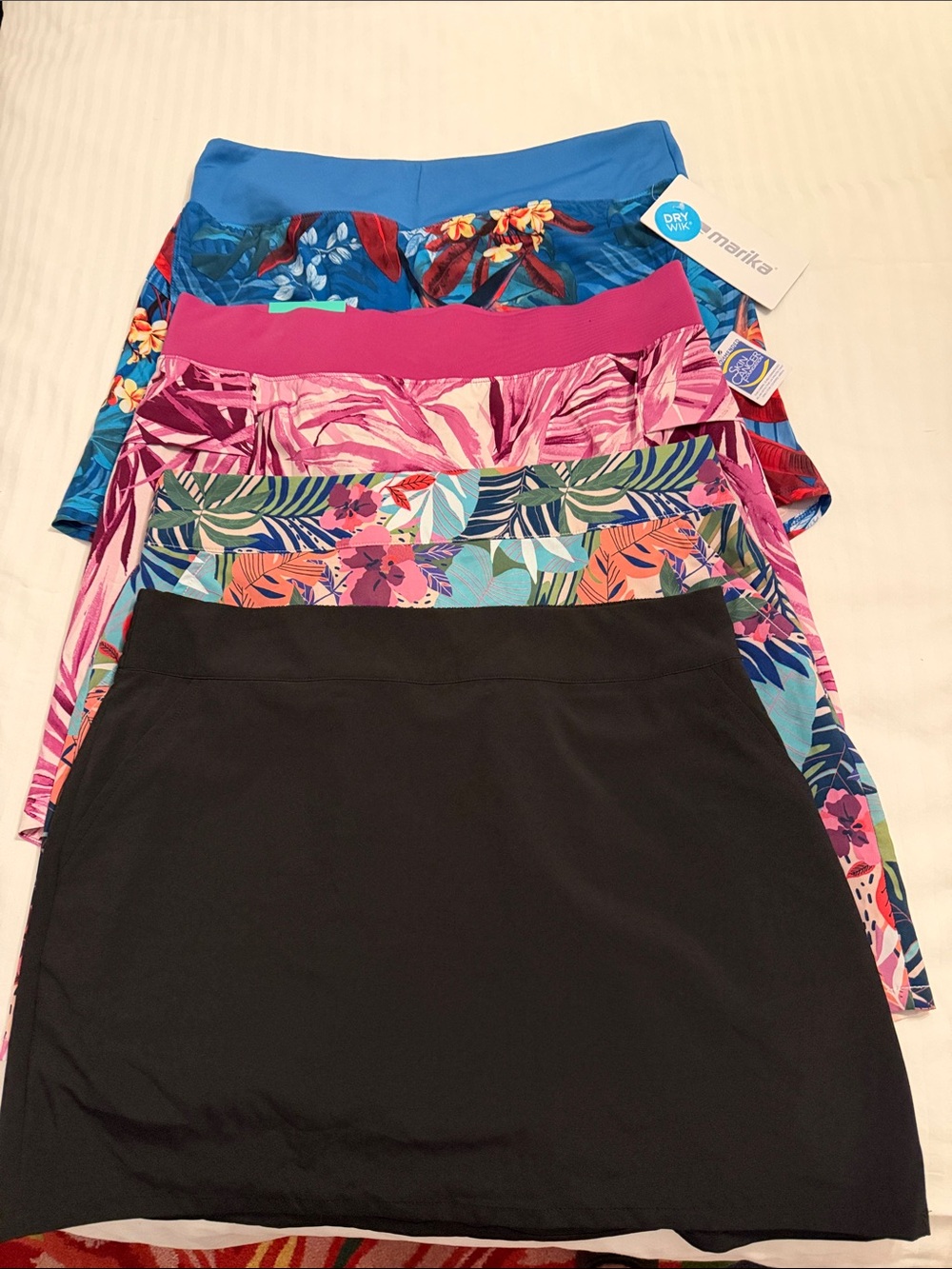 Marika Multi-Pack Active Skorts in Black, Blue, Pink and Tropical 4